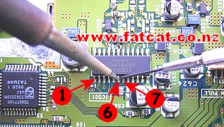 How to Lift Pins 6 and 7 on the Video Encoder Chip