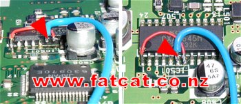 Connection of the Blue wire (Freq)