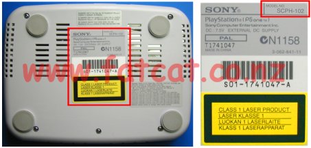 SCPH 10x model identification information