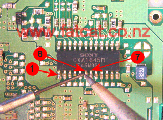 How to Lift Pins 6 and 7 on the Video Encoder Chip