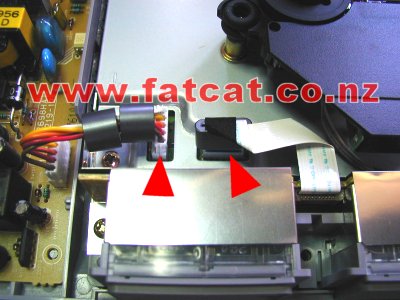 Close-up of the Power and Controller port cables