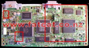 Modchip and CCM installation locations