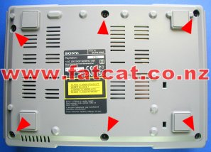 SCPH 9002 screw locations on the bottom of the case